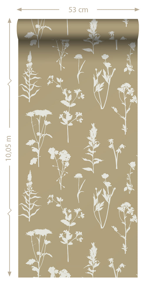 ESTAhome behang veldbloemen beige - 0.53 x 10.05 m - 139483 - vtwonen shop