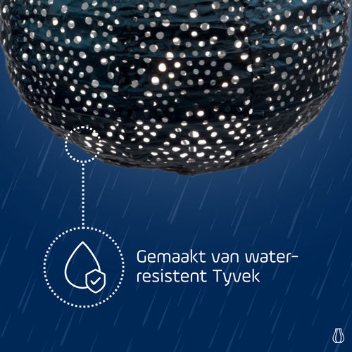 Lumiz solar lampion - ikat bulb - 16 cm - petrol - vtwonen shop