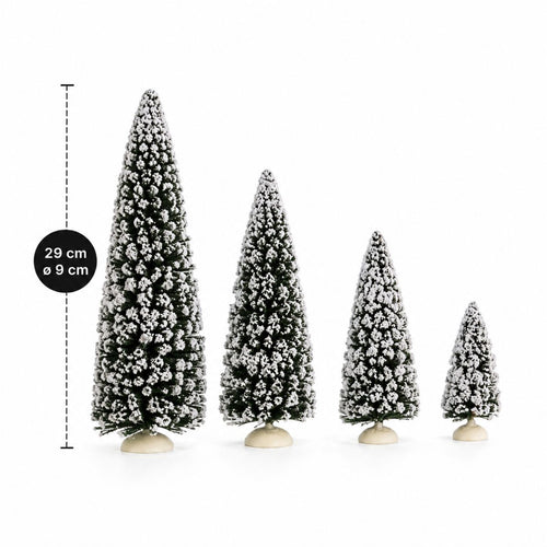 Luville Evergreen Kerstdorp Miniatuur Bomen Set van 12 Stuks - Besneeuwde Dennenbomen als Kerstversiering Decoratie Binnen - Kerst Decoratie voor