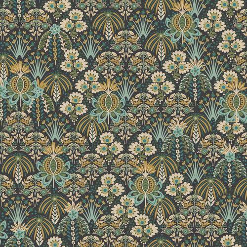 ESTAhome behang vintage bloemen in art nouveau stijl vergrijsd groen, blauw en beige - 50 x 900 cm - 130994 - vtwonen shop