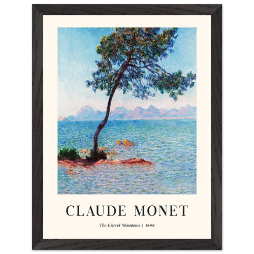 Artfulprints Poster met Lijst Claude Monet - The Esterel Mountains   - 30x40 cm - Turquoise