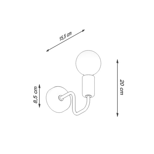 Sollux Lighting Wandlamp VECTOR zwart - 8,5x15,5x20cm