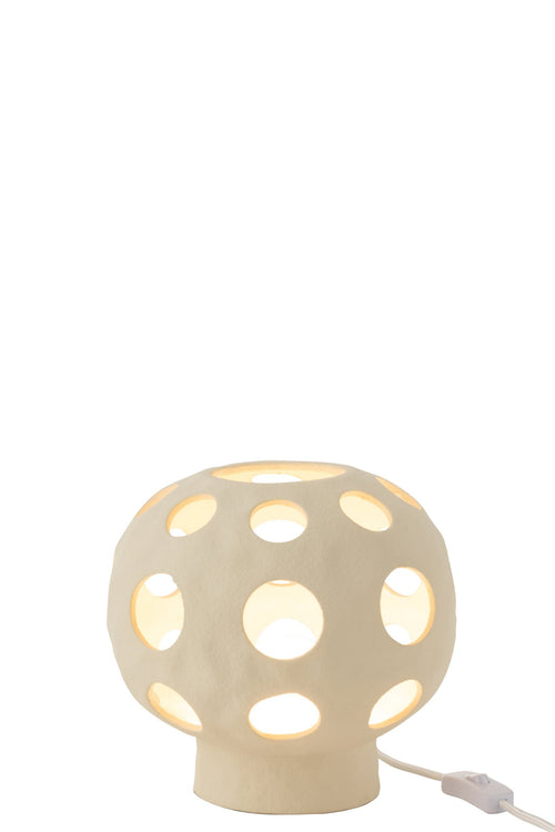 J-Line tafellamp Globe - keramiek - beige