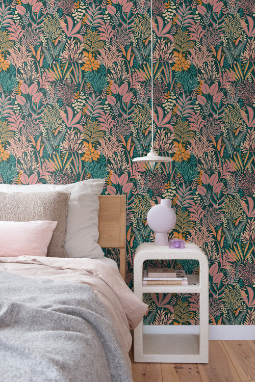 ESTAhome behang tropische bladeren en bloemen meerkleurig - 50 x 900 cm - 131663 - vtwonen shop