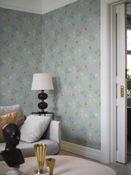 Borastapeter behang bloemen vergrijsd blauw - 53 cm x 10.05 m - 660834 - vtwonen shop