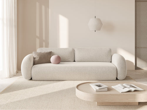 Cosmopolitan Design Slaapbank met opbergdoos Tonale 3-zits, chenille lichtbeige - 105x262x88cm
