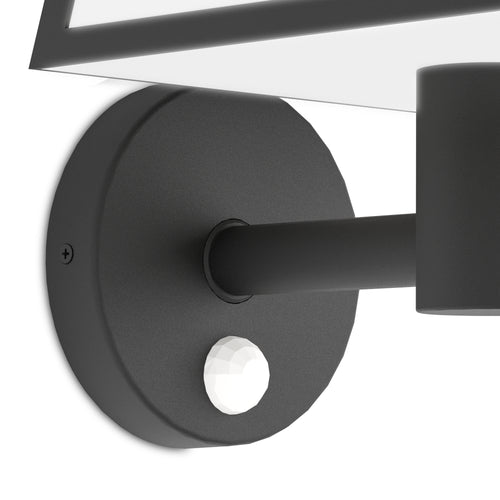 EGLO solar wandlamp buiten Altilia - led - 20 cm - zwart/wit