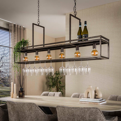 Giga Living Hanglamp Decorate - Bruin Metaal - 160x30x150cm