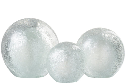 J-Line presse-papier Vlokken - glas - zilver/transparant - large - vtwonen shop