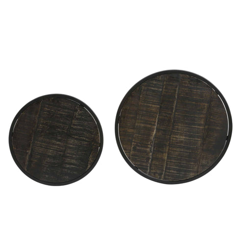 Light & Living bijzettafel DOBA - zwart - Ø50cm