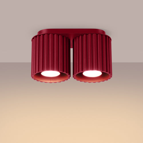 Sollux Lighting Plafondlamp AURA 2 bordeaux GU10 - 21x10x12cm