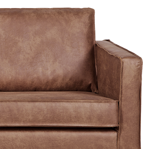 WOOOD 2-zits bank Rodeo - Recycle Leer - Cognac - 85x190x86