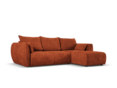 Cosmopolitan Design Converteerbare hoekbank rechts met opbergdoos Matera 4-zits, chenille, terracotta - 173x253x86cm