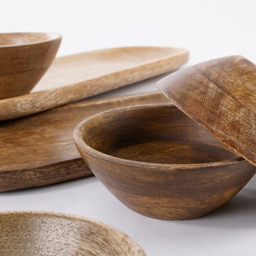 Mica Decorations Tomar Schaaltjes en Dienblad - 200 ml - 100% FSC Mangohout - Donkerbruin - vtwonen shop