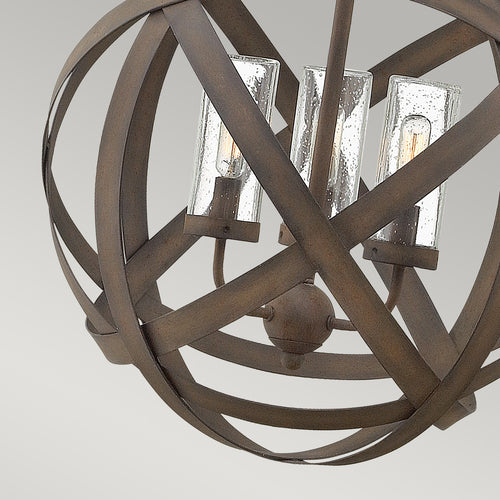 Elstead Carson - 3-lichts hanglamp voor buiten in ijzer IP44, E14