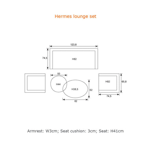 Hermes loungeset - 5-delig - carbon black - moss green - mystic grey - vtwonen shop