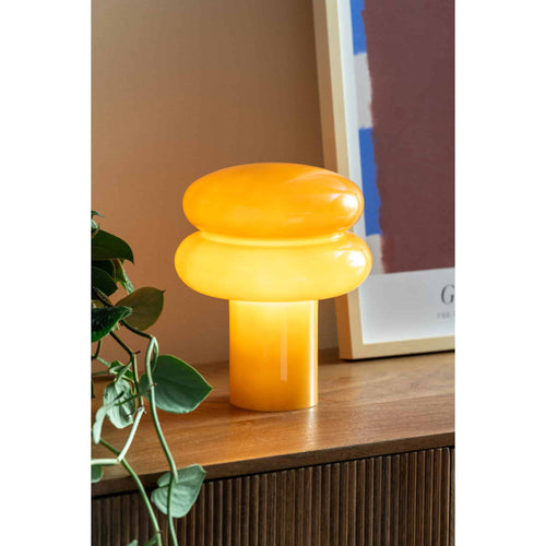 Leitmotiv tafellamp Incesante Double Ring - geel - Ø20cm