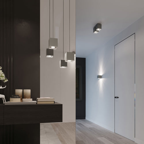 Sollux Lighting Plafondlamp QUAD 1 grijs - 10x10x10cm