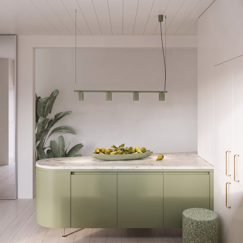 Sollux Lighting Kroonluchter RAYO 4 olijfgroen - 122x6x208cm