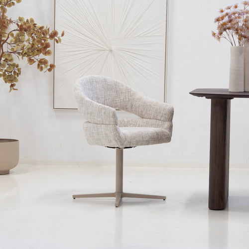 DÉJA Living Eetkamerstoel Milou - Greige - Draaibaar - Set van 2 - vtwonen shop