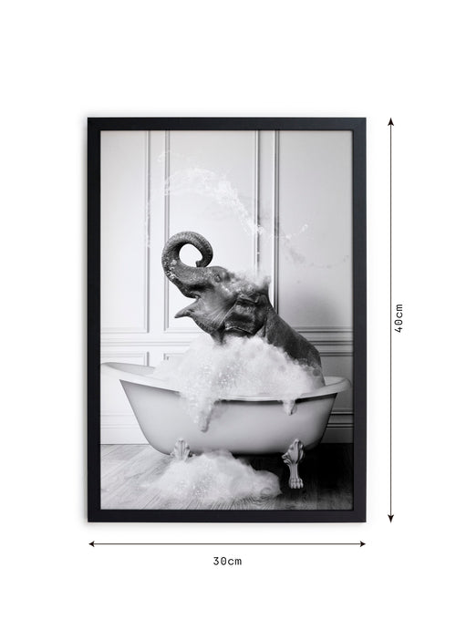 Zwarte lijst met kader 40x30 olifantenbad - vtwonen shop