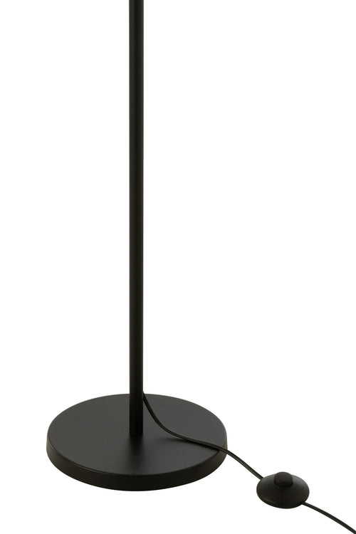 J-Line vloerlamp - metaal/rotan - zwart/naturel