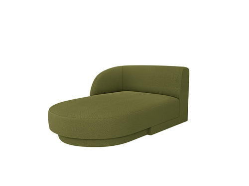 Micadoni linker meridiaan Miley 2-zits, boucle donker olijfgroen - 156x90x70cm