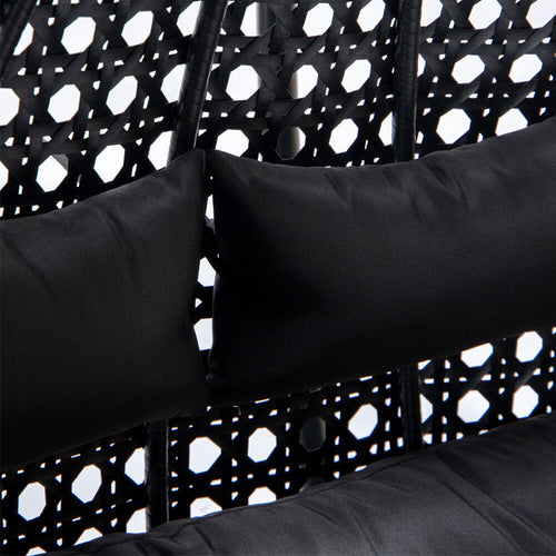 Home Deluxe Polyrotan Hangstoel TWIN Zwart Pure - vtwonen shop