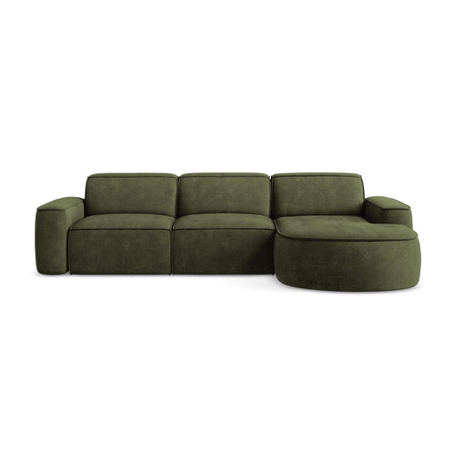 LaMiaSofa hoekbank rechts Melissa - chenille stof - olijf - 284x166x70