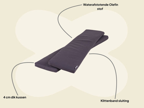 MaximaVida picknicktafel kussen pakket Antro 146 x 30 x 4 cm 2 stuks - waterafstotend