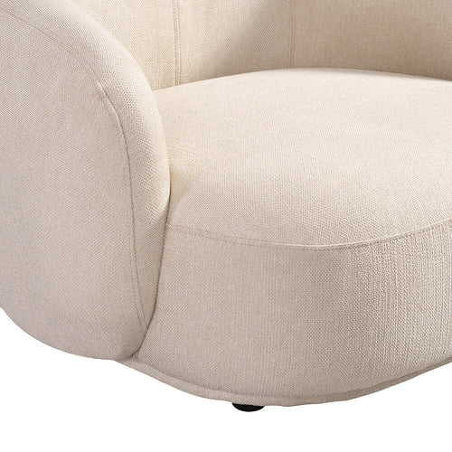 HOME DELUXE fauteuil CASARA geweven stof beige - 99 x 104 x 72 cm