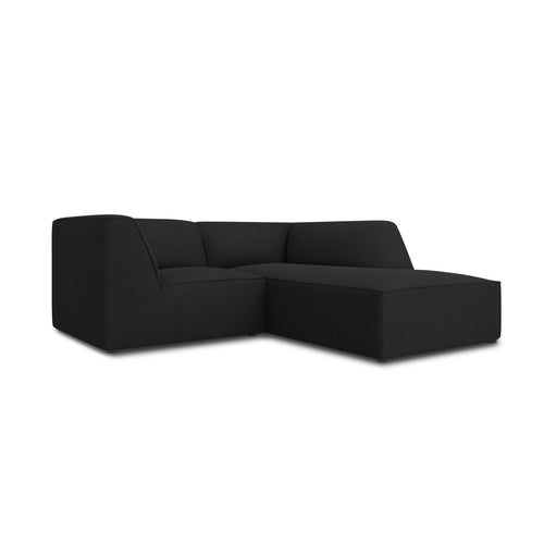 Cosmopolitan Design - Modulaire hoekbank rechts Siena 3-zits, structurele stof zwart - 180x186x69cm