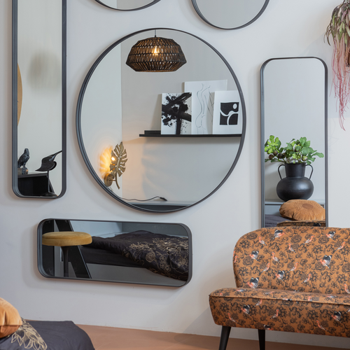 WOOOD spiegel Doutzen - Metaal - Zwart - 110x40x5 - vtwonen shop