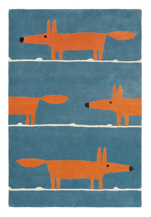 Laagpolig vloerkleed Scion Mr Fox Denim 25318 120x180 cm - vtwonen shop