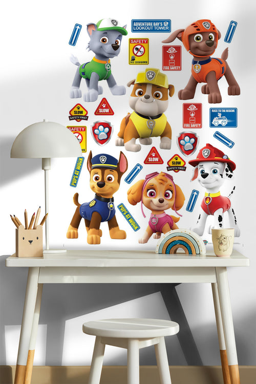 Sanders & Sanders muursticker PAW patrol rood, geel en groen - 85 x 65 cm - 600177