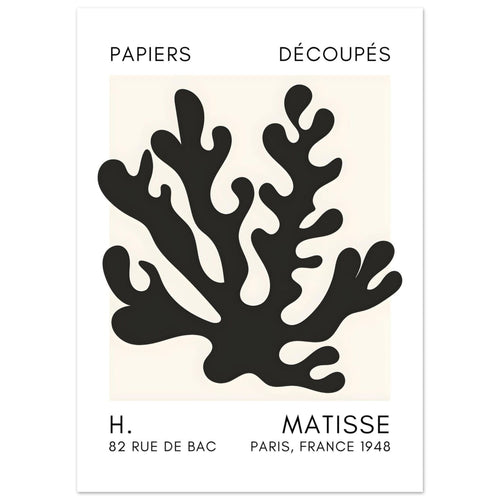 Artfulprints  Matisse – Saltflower shapes black   poster 50x70 cm