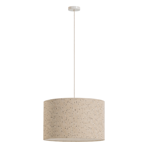 WOOOD hanglamp Loft - Metaal/Bouclé - Naturel Met Stippen - 35x55x55