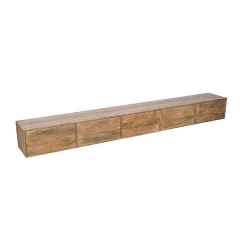 StarFurn Zwevend Tv-meubel Vision - Naturel Hout - 280x35x30cm - vtwonen shop