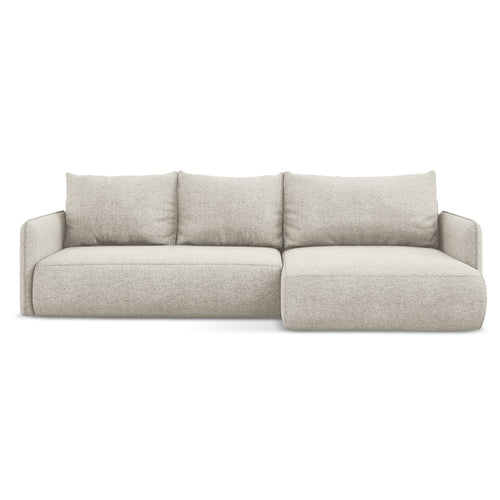 LaMiaSofa hoekbank rechts Palermo - chenille stof - zilver - 240x148x86