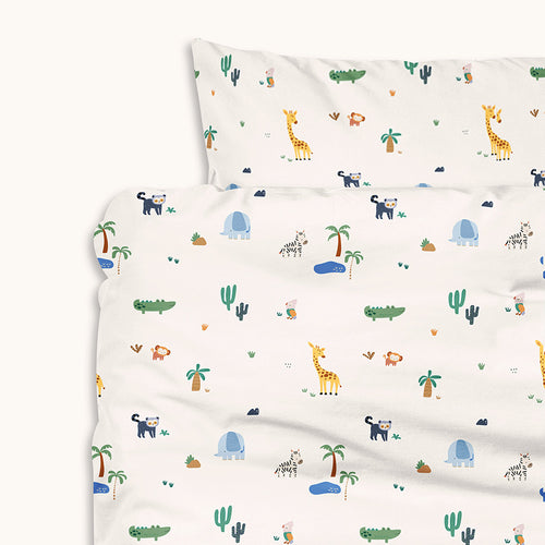 Petite Amélie Dekbedovertrekset – 140x200 cm – 100% Biologisch Katoen - Safari - vtwonen shop
