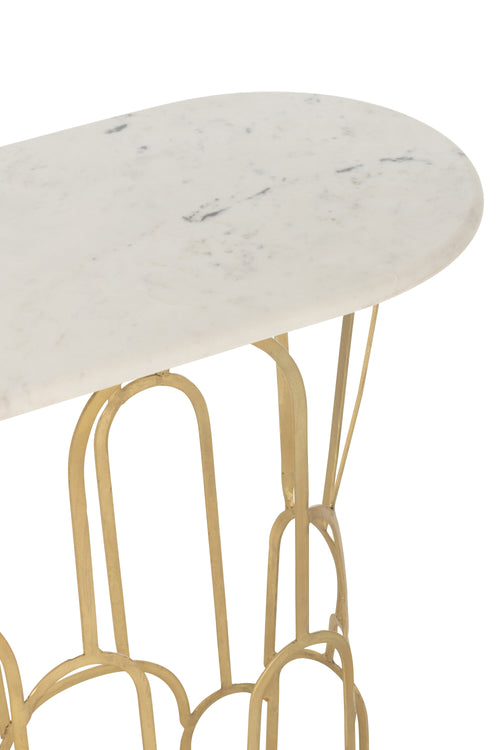 J-Line console Moza - metaal/marmer - goud - vtwonen shop