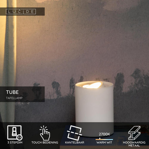 Lucide tafellamp TUBE - 1xGU10 - Wit