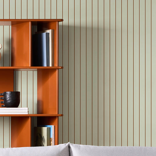 MADE Vliesbehang - Kyria Mint & Chocolate Stripe