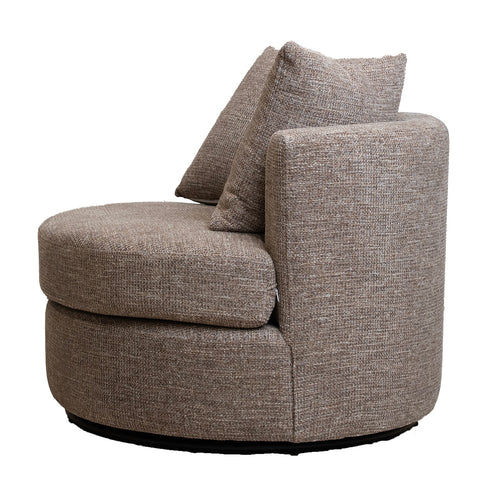 Giga Meubel Draaifauteuil Thony - Taupe Chenille Stof - 93x88x84cm