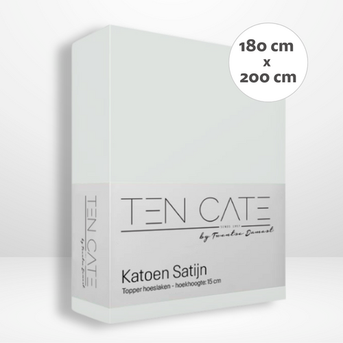 Ten Cate topper hoeslaken - 100% katoensatijn - 180x200 - naturel