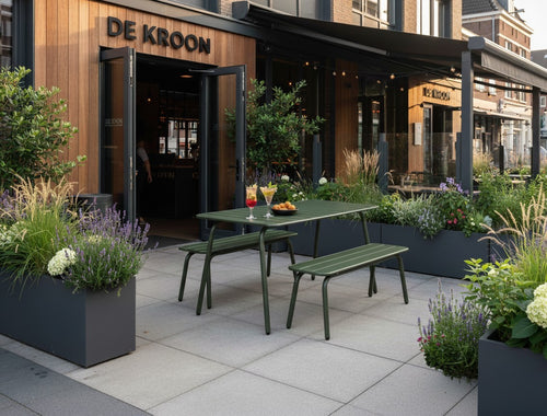 MaximaVida metalen picknickset Max 150 cm olijfgroen – 3-delig