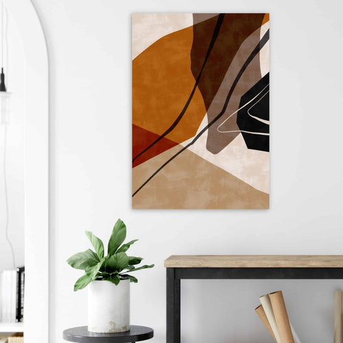 Artfulprints Poster met Lijst Boho – Warm abstraction   - 50x70 cm - Bruin