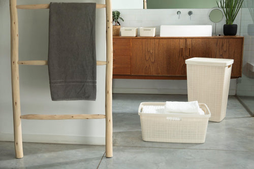 Curver Jute Wasmand met deksel - 58L - Gebroken wit - vtwonen shop