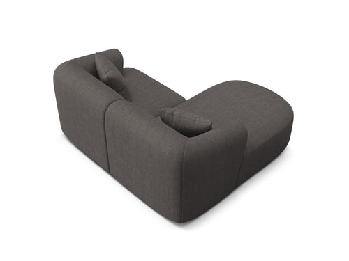 Cosmopolitan Design Modulaire hoekbank links Campi 3-zits, structurele stof grijs - 156x180x70cm