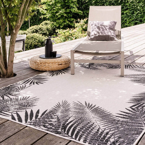 Buiten vloerkleed Leaf - Zwart - dubbelzijdig - EVA Interior - 160 x 230 cm - vtwonen shop